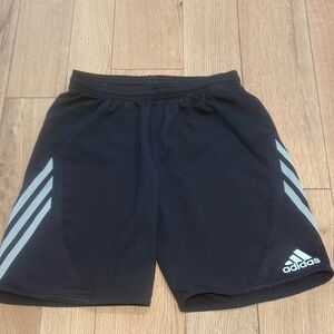 Adidas Men's Black and White Athletic Shorts